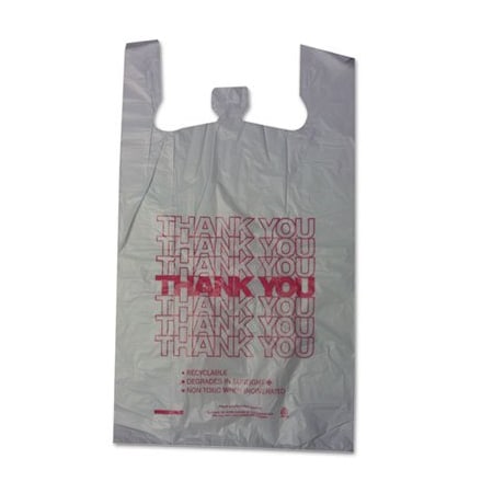 Brown Paper Goods BarnesPape, THANK YOU HIGH-DENSITY SHOPPING BAGS, 18in X 30in, WHITE, 500/CARTON, PK500 18830THYOU